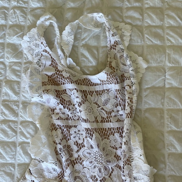 For Love And Lemons  white Lace Ruffled Fit-and-Flare Sundress - Picture 5 of 11